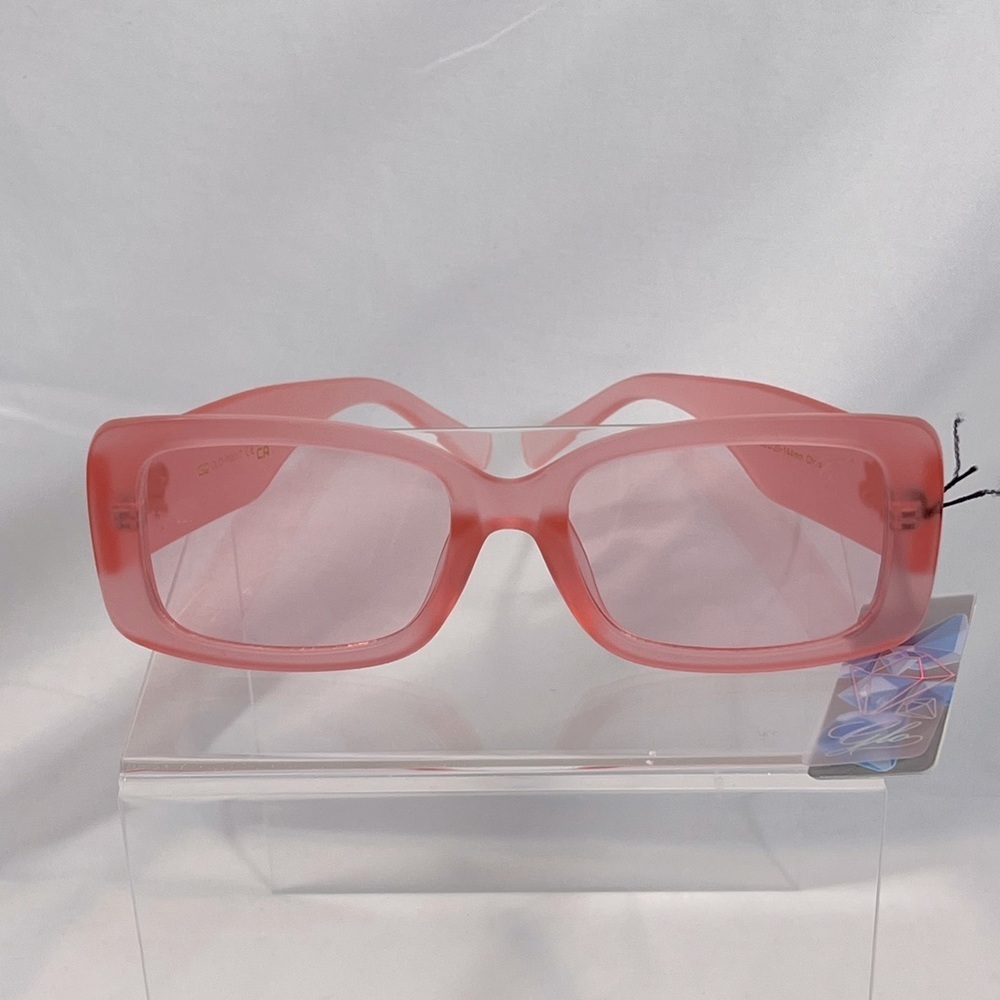 NWT GLO Solid Pink Opaque Framed Sunglasses - Picture 1 of 6